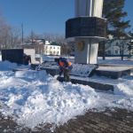 Территории городских памятников очищены от снега