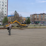 Начаты работы по благоустройству площади ДК «Прогресс»