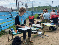 Юные художники – участники краевого пленэра-конкурса «Приморское лето 2023»