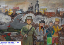 В школе искусств оформлена выставка работ учащихся «Война. Ленинград. Блокада»