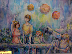 В преддверии празднования Дня космонавтики в Детской школе искусств организована выставка рисунков, посвященная космосу