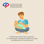 В Приморье 136 отцов получают от Социального фонда пособие по уходу за ребенком до полутора лет