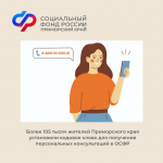 Более 105 тысяч жителей Приморского края установили кодовое слово для получения персональных консультаций в ОСФР