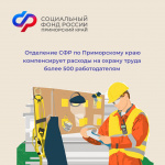 Отделение СФР по Приморскому краю компенсирует расходы на охрану труда более 500 работодателям