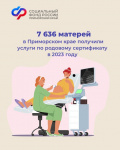 Более 7 тысяч матерей в Приморском крае получили услуги по родовому сертификату в 2023 году   
