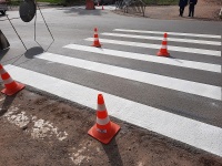 На улицах Арсеньева продолжается обновление дорожной разметки 
