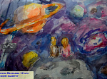 Ко Дню космонавтики в школе искусств оформлена выставка рисунков учащихся «Космические фантазии»